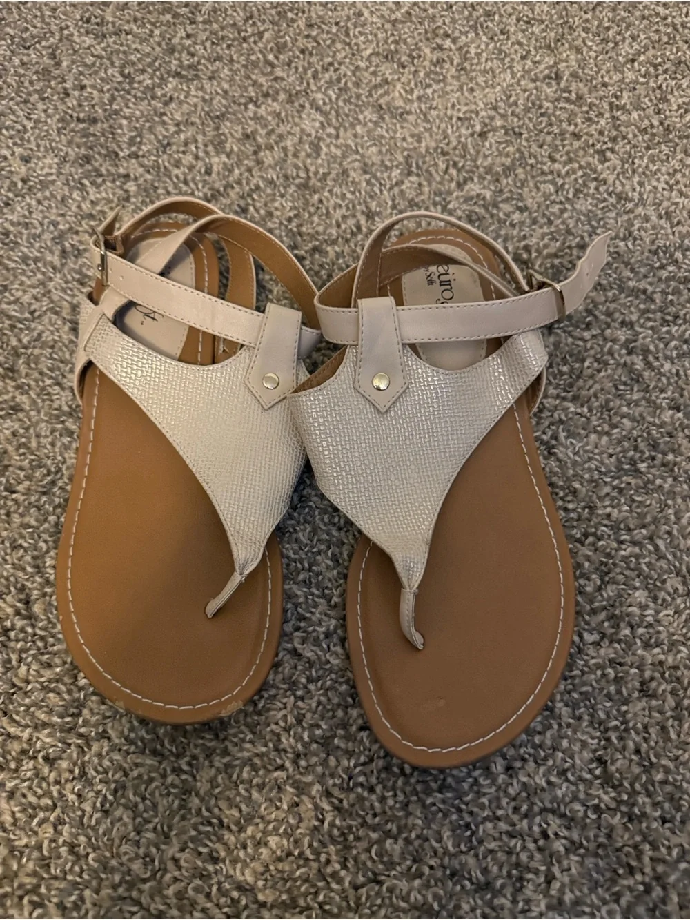 Beige Women’s Wedge Sandals - Comfort T-Strap Style